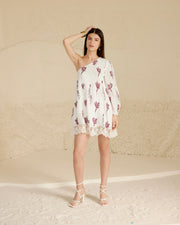 Scarlet Petals Off Shoulder Dress