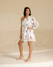 Scarlet Petals Off Shoulder Dress