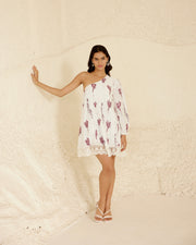 Scarlet Petals Off Shoulder Dress