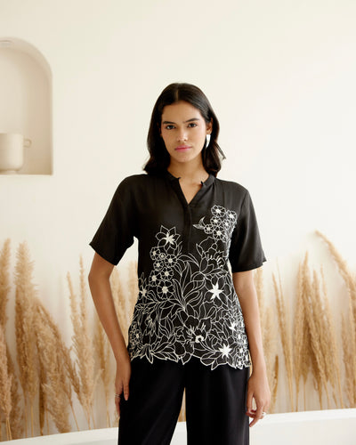 Noir Flora Top